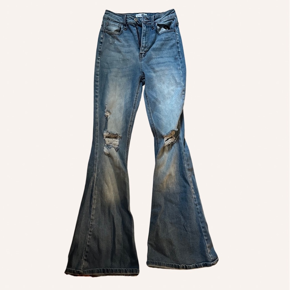 Cello Flare Distressed Jeans